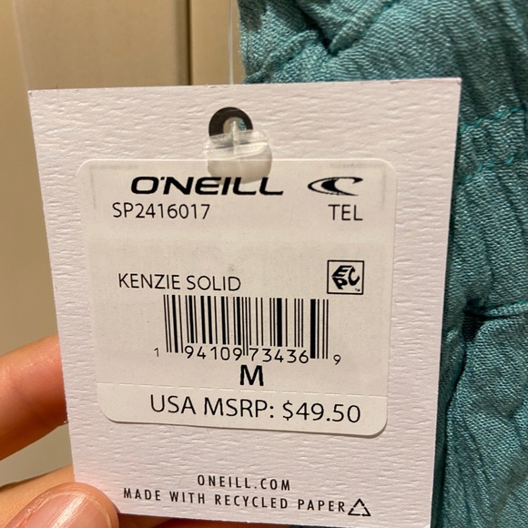 NWT O’Neill Kenzie solid blue mini adjustable straps flown beach dress sz medium - Picture 6 of 8